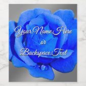 Persoonlijke blauwe roos fleslabels  wijn etiket (Enkel label)