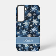 Persoonlijke blauwe sneeuwvlok telefoonhoes