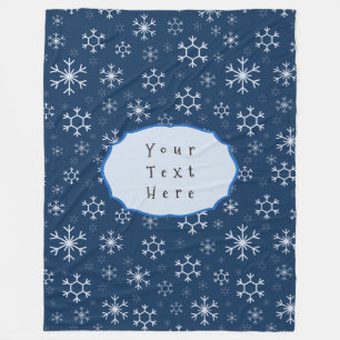 Persoonlijke Blauwe Sneeuwvlok Winter Fleece Deken
