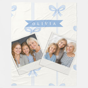 Persoonlijke Blauwe Strik Coquette Naam Esthetiek Fleece Deken