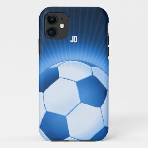 Persoonlijke blauwe voetbal iPhone 11 hoesje
