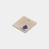 Persoonlijke blauwe vogel post-it® notes (Schuin)