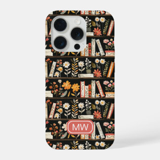 Persoonlijke bloem boekenplank telefoonhoes iPhone 15 pro hoesje