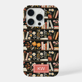 Persoonlijke bloem boekenplank telefoonhoes iPhone 15 pro hoesje