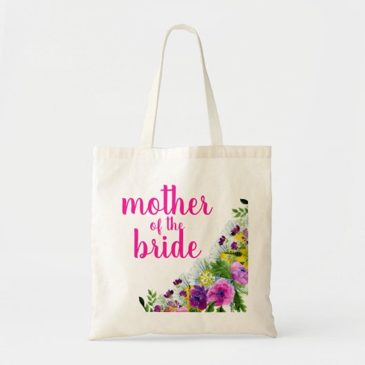 Persoonlijke bloem bruid-moeder tote bag (Voorkant)