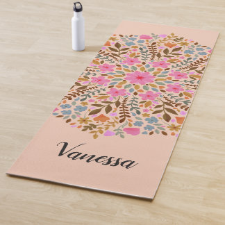 Persoonlijke Bloem Natuur Mandala Roze Yogamat