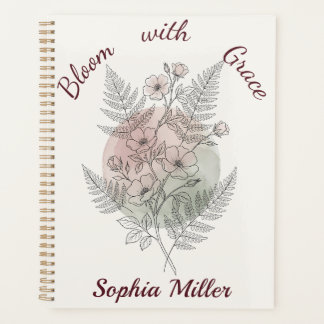 Persoonlijke Bloem Roze Roos Aangepaste Naam Kanto Planner