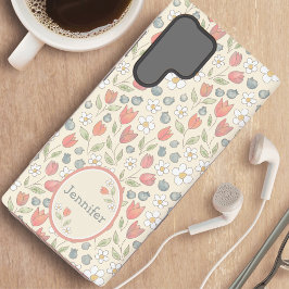 Persoonlijke bloem telefoonhoes samsung galaxy hoesje