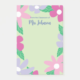 Persoonlijke bloemachtige leraar post-it® notes