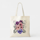 Persoonlijke bloemboeket tote bag (Achterkant)