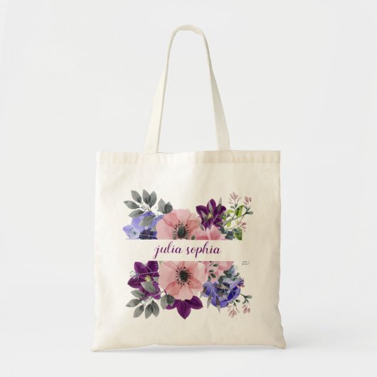 Persoonlijke bloemboeket tote bag (Voorkant)