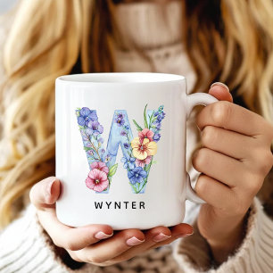 Persoonlijke bloemen mok trouwcadeau voor bruid
