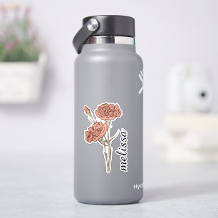 Persoonlijke Bloemenaam Elegante Op Maat Gemaakte Sticker
