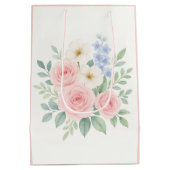 Persoonlijke bloemenaquarel  medium cadeauzakje (Achterkant)