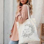 Persoonlijke bloemenkrans Moeder van de Bruid Tote Bag