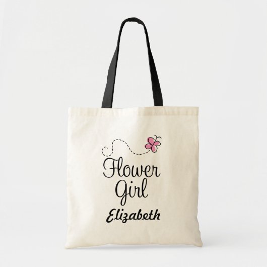 Persoonlijke Bloemenmeisje Bridal Canvas tas (Voorkant)