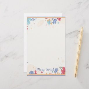 Persoonlijke bloemenrand  briefpapier