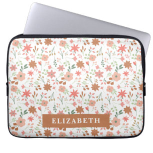 Persoonlijke Bloemige Mooie Lente Bloem Boho Laptop Sleeve