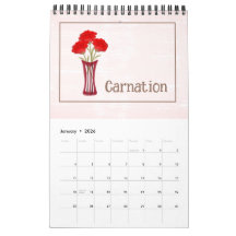 Persoonlijke bloemillustraties kalender