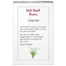 Persoonlijke bloemillustraties kalender