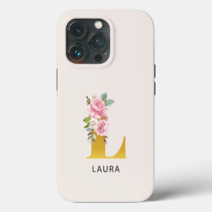 Persoonlijke bloemrijke initiaal letter L naam iPhone 13 Pro Hoesje