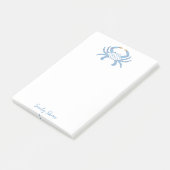 Persoonlijke Blue Crab Notities | Kust Beach House Post-it® Notes (Schuin)