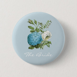 Persoonlijke Blue Floral Hen Party badges Ronde Button 5,7 Cm