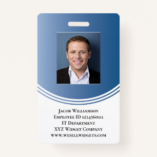 Persoonlijke Blue Modern Business Employee Foto Badge