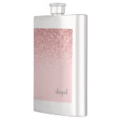 Persoonlijke Blush Roze Glitter Monogram Naam Flacon (Links)