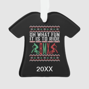 Persoonlijke BMX Rider Ugly KerstSweater Ornament