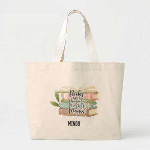 Persoonlijke boekbalk grote tote bag