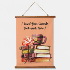 Persoonlijke boeken en theezakjes hangend wandkleed