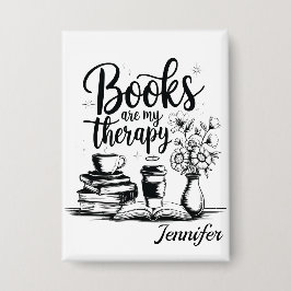 Persoonlijke boeken zijn mijn therapie Boekenwurme Button