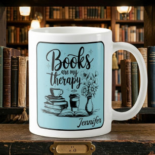 Persoonlijke boeken zijn mijn therapie Boekenwurme Koffiemok
