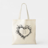 Persoonlijke Boho Bloemen Hart Tote Bag (Achterkant)
