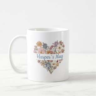 Persoonlijke Boho Bloemhartmok Koffiemok
