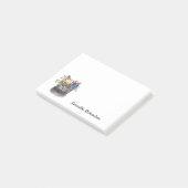 Persoonlijke Boho Cat Floral Waterverf Post-it® Notes (Schuin)