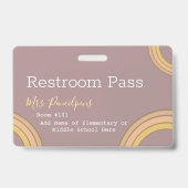 Persoonlijke Boho Rainbow Hall Pass Badge (Achterkant)