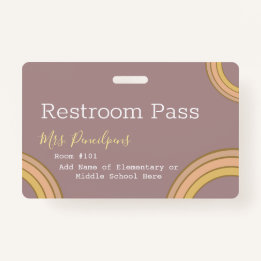 Persoonlijke Boho Rainbow Hall Pass Badge