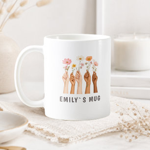 Persoonlijke Boho-wildbloemenmok met naam Koffiemok
