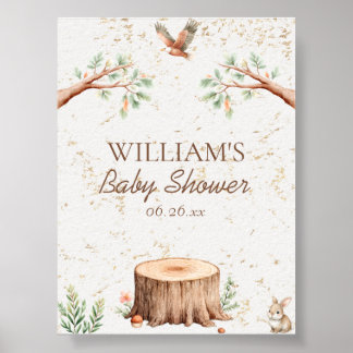 Persoonlijke Boho Woodland Baby Shower Achtergrond Poster