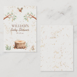 Persoonlijke Boho Woodland Baby Shower Achtergrond Visitekaartje