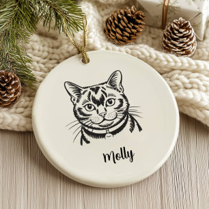 Persoonlijke Bombay Kat Kerstmis Keramisch Ornament