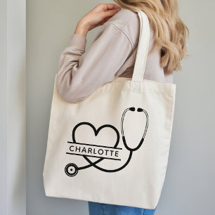 Persoonlijke boodschappentas cadeau voor dokter of tote bag