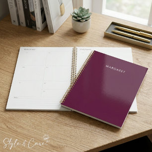 Persoonlijke Bordeaux Kleur Naam Planner