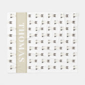 Persoonlijke Border Collie Fleece Deken (Voorkant (Horizontaal))