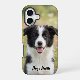 Persoonlijke Border Collie-foto en naam iPhone 16 Hoesje