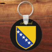 Persoonlijke Bosnië-vlag Sleutelhanger (Voorkant)