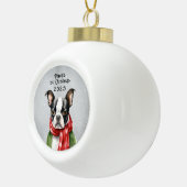 Persoonlijke Boston Terrier Keramische Bal Ornament (Rechts)