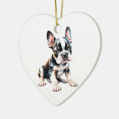 Persoonlijke Boston Terrier Puppy Keramisch Ornament (Links)